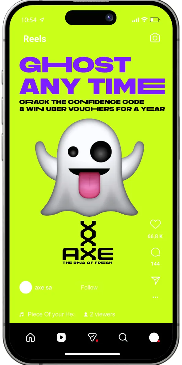 AXE social mockup — Ghost Any Time