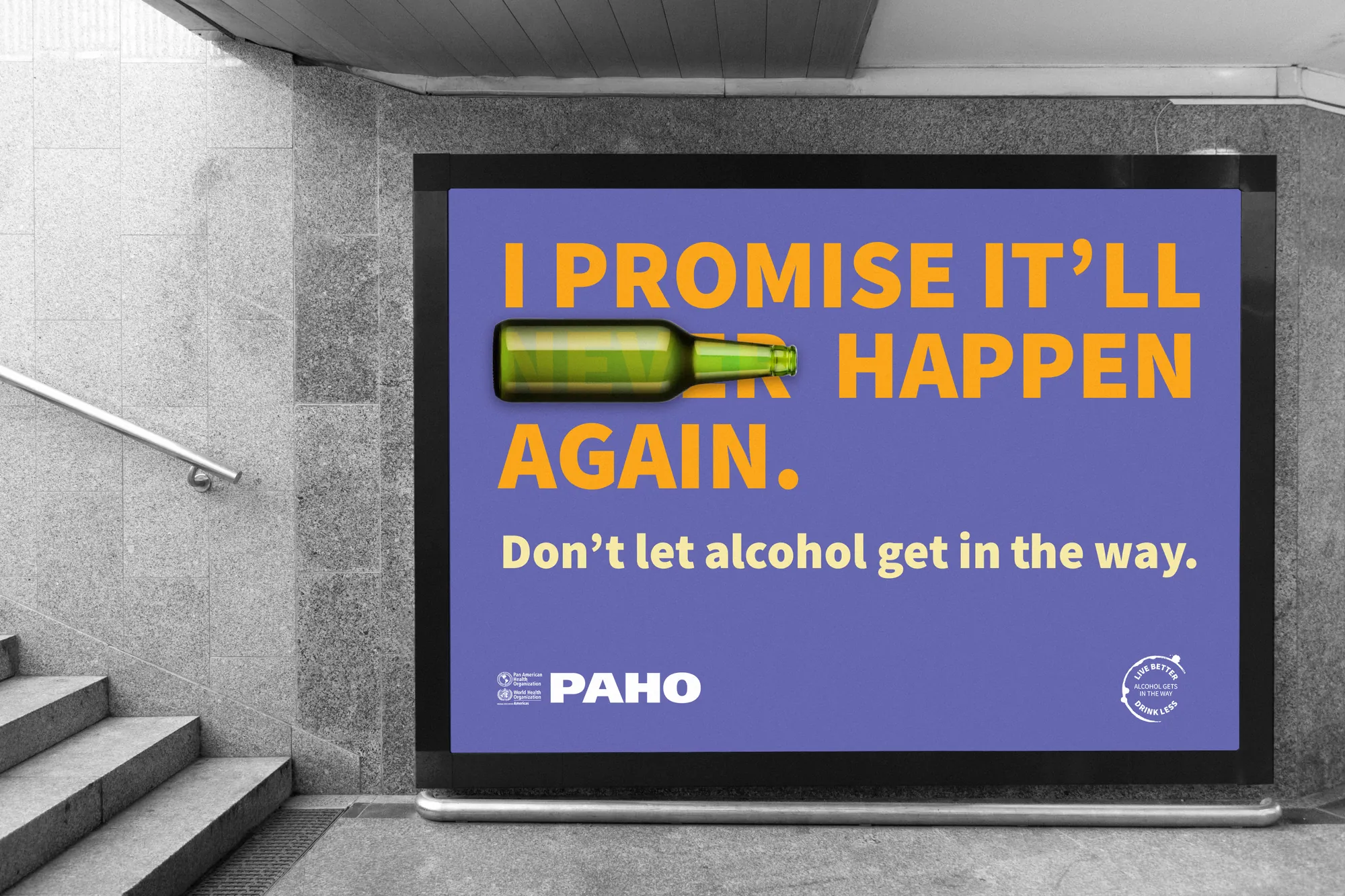PAHO billboard — I promise it'll never happen again